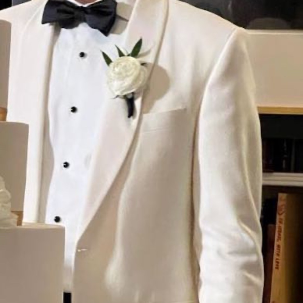 Brooks Brothers White Dinner Tuxedo Jacket, 38 REG